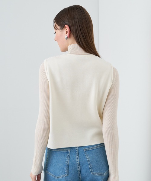 ANAYI アナイ モールコンビクルーネックジレ ANAYI（アナイ）の「モールコンビクルーネックジレ（ニット