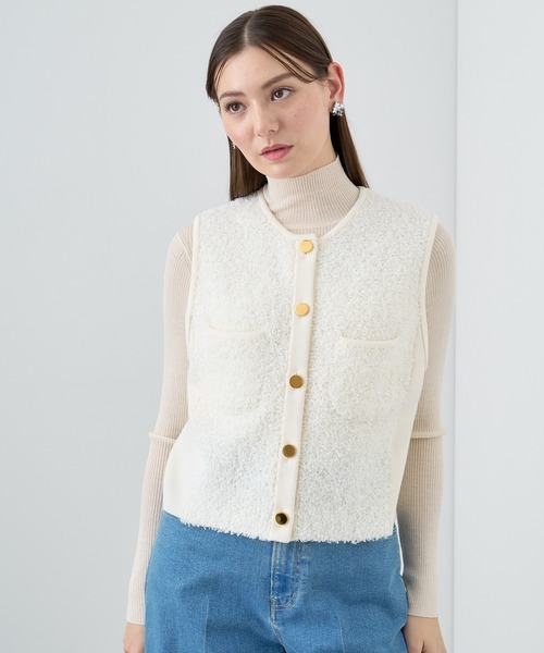 ANAYI（アナイ）の「モールコンビクルーネックジレ（ニット/セーター