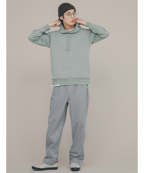 THE SHOP TK （ザ ショップ ティーケー ）の「◆カルゼダンボールプルパーカ（パーカー・メンズ・ライトグレー/ダークグレー/ベビーピンク/グリーン系/ブルー・02/04/03）」の13枚目の写真