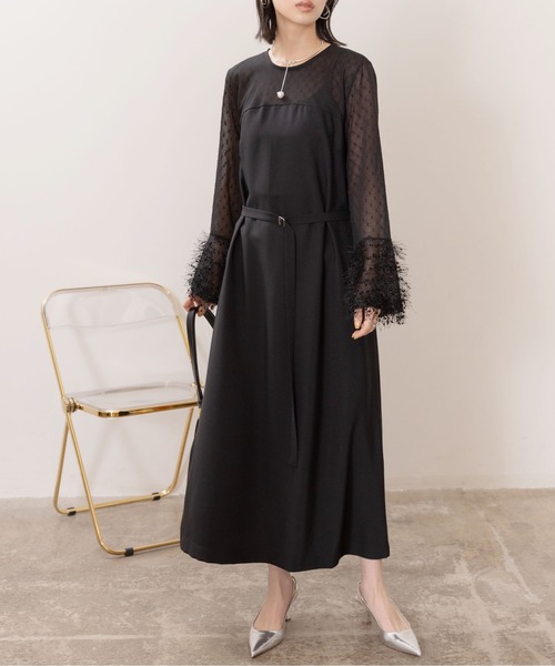 Eimee Law(エイミーロウ)の「フレアーカフスセミオケドレス(ワンピース・レディース・アイボリー/ブラック・38)」の1枚目の写真