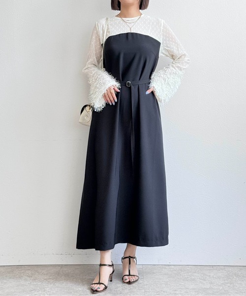 Eimee Law(エイミーロウ)の「フレアーカフスセミオケドレス(ワンピース・レディース・アイボリー/ブラック・38)」の3枚目の写真