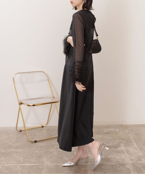 Eimee Law(エイミーロウ)の「フレアーカフスセミオケドレス(ワンピース・レディース・アイボリー/ブラック・38)」の15枚目の写真
