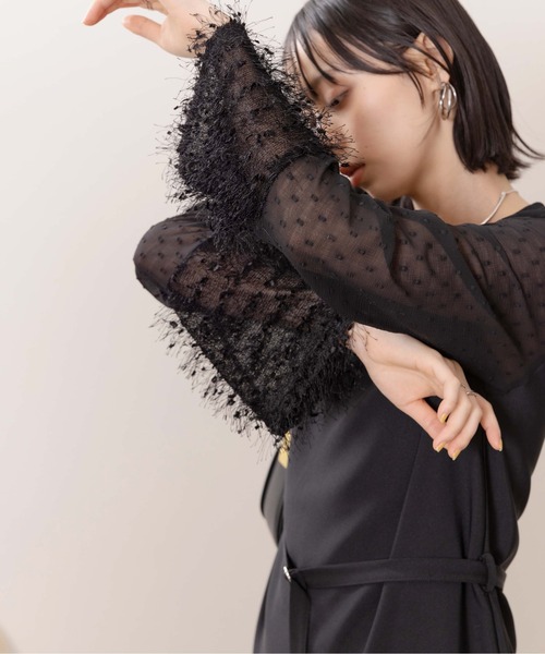 Eimee Law(エイミーロウ)の「フレアーカフスセミオケドレス(ワンピース・レディース・アイボリー/ブラック・38)」の18枚目の写真