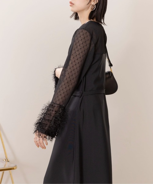 Eimee Law(エイミーロウ)の「フレアーカフスセミオケドレス(ワンピース・レディース・アイボリー/ブラック・38)」の19枚目の写真