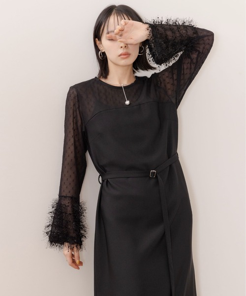 Eimee Law(エイミーロウ)の「フレアーカフスセミオケドレス(ワンピース・レディース・アイボリー/ブラック・38)」の21枚目の写真