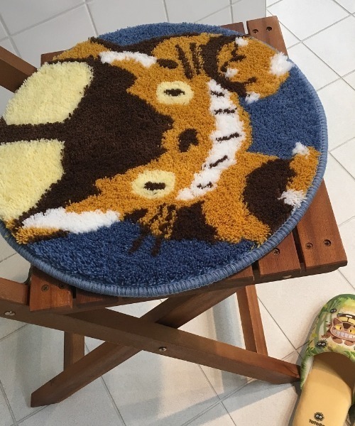 スタジオジブリ（スタジオジブリ）の「GHIBLI / ジブリ チェアパッド いす用座布団 椅子用座布団  チェアマット chairpad CNI（ラグ/マット・レディース・グリーン/ピンク/ブルー・FREE）」の3枚目の写真