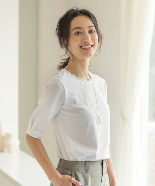 【セール】ワイドリブジャージー タックスリーブ カットソー（Tシャツ/カットソー）｜J.PRESS（ジェイプレス）