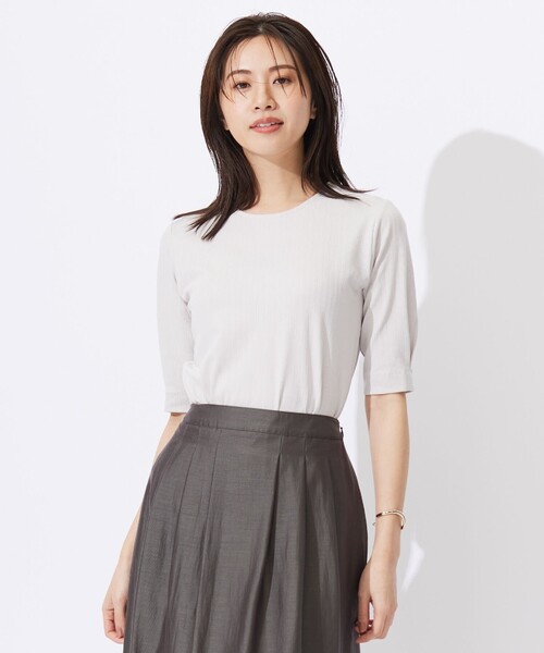 【セール】ワイドリブジャージー タックスリーブ カットソー（Tシャツ/カットソー）｜J.PRESS（ジェイプレス）
