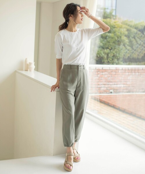 【セール】ワイドリブジャージー タックスリーブ カットソー（Tシャツ/カットソー）｜J.PRESS（ジェイプレス）