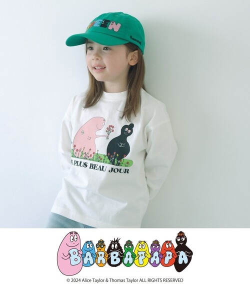 green label relaxing(グリーンレーベルリラクシング)の「【別注】<BARBAPAPA>TJ EX プリント ロングスリーブ 100cm-130cm(Tシャツ/カットソー・キッズ・ホワイト/ブラック/ライトピンク・120cm/100cm/110cm/130cm)」の1枚目の写真