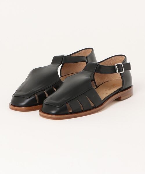 PASCUCCI（パスクッチ）の「【PASCUCCI】ソフトスクエアトウグルカシューズ(D42201)（サンダル・レディース・ブラック/アイボリー・37/38/39/36）」の2枚目の写真