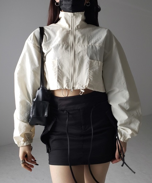 セール】【 裾が絞れる2WAY ／ 2color 】ダブルジップスタンドカラー