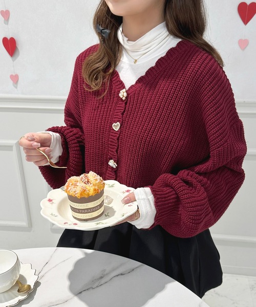 apres jour(アプレジュール)の「スカラップビジューカーディガン【ZOZOTOWN限定アイテム】(カーディガン/ボレロ・レディース・ピンク/オフホワイト/ブラック/レッド・フリー/X-LARGE)」の20枚目の写真