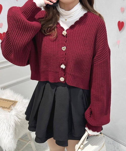 apres jour(アプレジュール)の「スカラップビジューカーディガン【ZOZOTOWN限定アイテム】(カーディガン/ボレロ・レディース・ピンク/オフホワイト/ブラック/レッド・フリー/X-LARGE)」の12枚目の写真