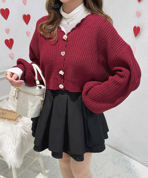 apres jour(アプレジュール)の「スカラップビジューカーディガン【ZOZOTOWN限定アイテム】(カーディガン/ボレロ・レディース・ピンク/オフホワイト/ブラック/レッド・フリー/X-LARGE)」の11枚目の写真