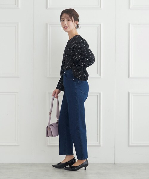 couture brooch（クチュールブローチ）の「◆ハートネックドットブラウス（シャツ/ブラウス・レディース・ブラック系/ブルー系5/ホワイト系3・40/38）」の6枚目の写真