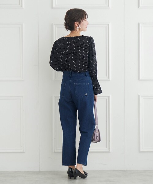 couture brooch（クチュールブローチ）の「◆ハートネックドットブラウス（シャツ/ブラウス・レディース・ブラック系/ブルー系5/ホワイト系3・40/38）」の7枚目の写真