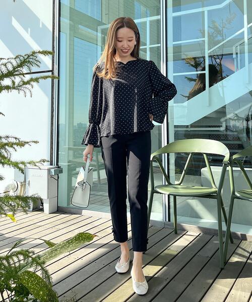 couture brooch（クチュールブローチ）の「◆ハートネックドットブラウス（シャツ/ブラウス・レディース・ブラック系/ブルー系5/ホワイト系3・40/38）」の17枚目の写真