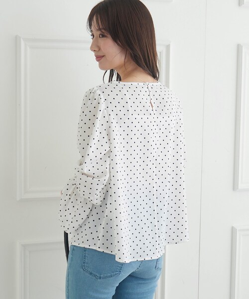 couture brooch（クチュールブローチ）の「◆ハートネックドットブラウス（シャツ/ブラウス・レディース・ブラック系/ブルー系5/ホワイト系3・40/38）」の22枚目の写真