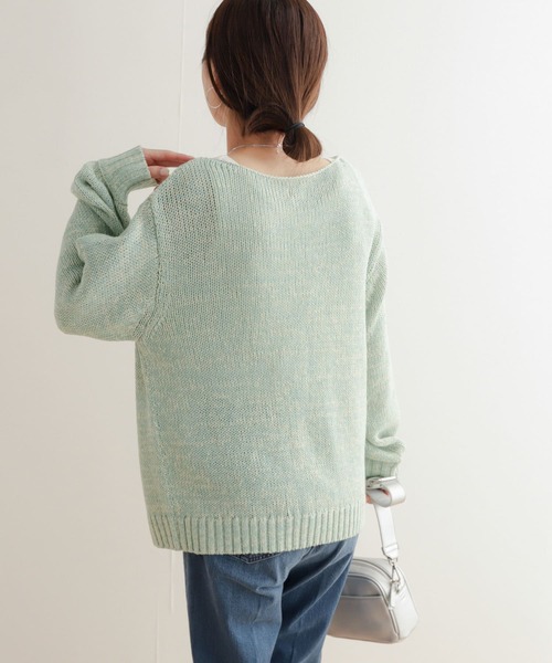 URBAN RESEARCH DOORS（アーバンリサーチドアーズ）の「テープヤーンMIXニット（ニット/セーター・レディース・ミント/イエロー・MEDIUM）」の17枚目の写真