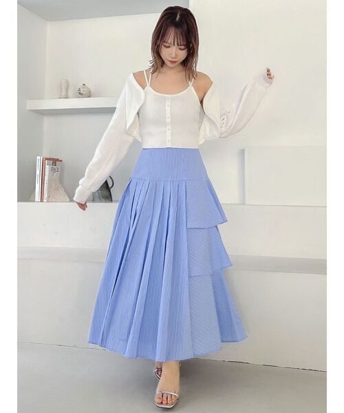 dazzlin（ダズリン）の「サイドティアードプリーツスカート（スカート・レディース・オフホワイト/イエロー/ブルー・SMALL/MEDIUM）」の11枚目の写真