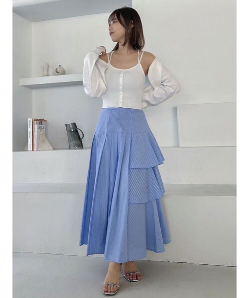 dazzlin（ダズリン）の「サイドティアードプリーツスカート（スカート・レディース・オフホワイト/イエロー/ブルー・SMALL/MEDIUM）」の12枚目の写真