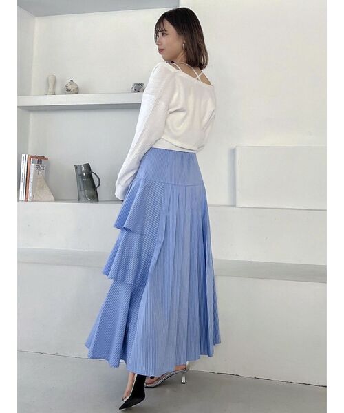 dazzlin（ダズリン）の「サイドティアードプリーツスカート（スカート・レディース・オフホワイト/イエロー/ブルー・SMALL/MEDIUM）」の13枚目の写真