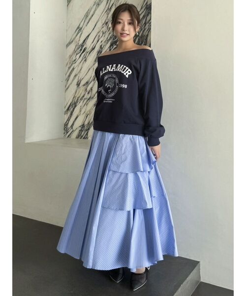 dazzlin（ダズリン）の「サイドティアードプリーツスカート（スカート・レディース・オフホワイト/イエロー/ブルー・SMALL/MEDIUM）」の18枚目の写真