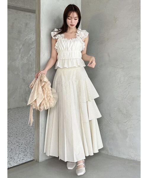 dazzlin（ダズリン）の「サイドティアードプリーツスカート（スカート・レディース・オフホワイト/イエロー/ブルー・SMALL/MEDIUM）」の20枚目の写真