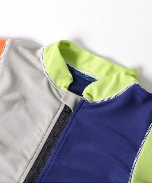 BREEZE（ブリーズ）の「【UVカット】前開き長袖ラッシュガード（ラッシュガード・キッズ・ライトグレー/レインボー/ライム/ネイビー/オレンジ・80/90/100/110/120/130/140/150）」の13枚目の写真