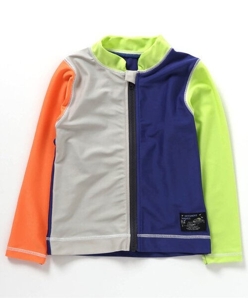 BREEZE（ブリーズ）の「【UVカット】前開き長袖ラッシュガード（ラッシュガード・キッズ・ライトグレー/レインボー/ライム/ネイビー/オレンジ・80/90/100/110/120/130/140/150）」の20枚目の写真