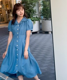 Cheek ワンピース Cheek（チーク）の「ドットシフォンレースカラーワンピース