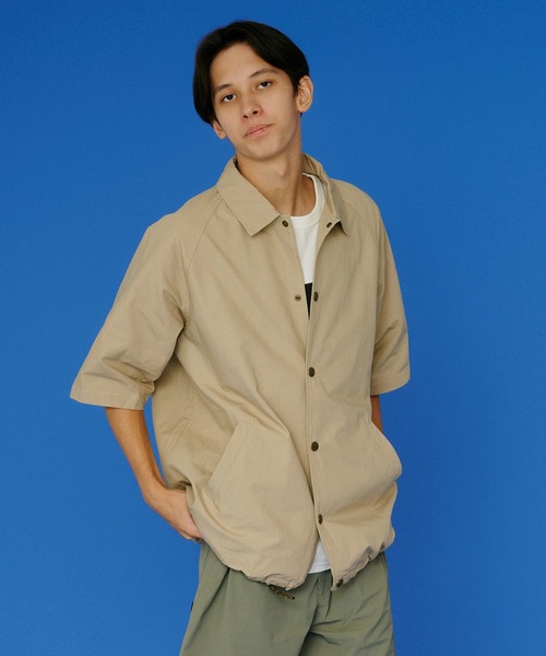 KAVU(カブー)の「KAVU/カブー Ripstop NW Jacket/リップストップノースウェストジャケット(シャツ/ブラウス・メンズ・ベージュ/ブラック・MEDIUM/LARGE)」の1枚目の写真