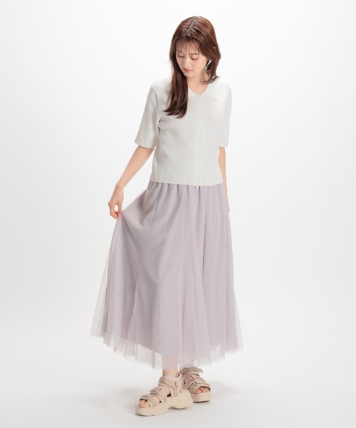 Honeys（ハニーズ）の「衿付きジップカーディガン（カーディガン/ボレロ・レディース・ホワイト/ブルー/ブラック/イエロー系その他・S/M/L）」の19枚目の写真