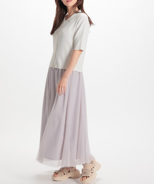 Honeys（ハニーズ）の「衿付きジップカーディガン（カーディガン/ボレロ・レディース・ホワイト/ブルー/ブラック/イエロー系その他・S/M/L）」の20枚目の写真