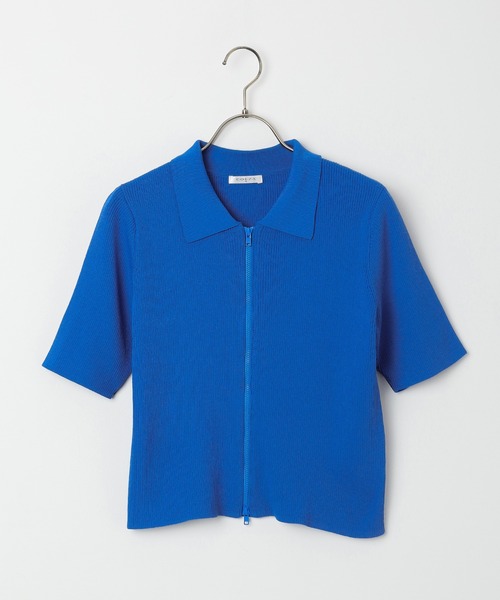 Honeys（ハニーズ）の「衿付きジップカーディガン（カーディガン/ボレロ・レディース・ホワイト/ブルー/ブラック/イエロー系その他・S/M/L）」の7枚目の写真