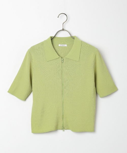 Honeys（ハニーズ）の「衿付きジップカーディガン（カーディガン/ボレロ・レディース・ホワイト/ブルー/ブラック/イエロー系その他・S/M/L）」の9枚目の写真