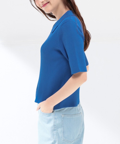 Honeys（ハニーズ）の「衿付きジップカーディガン（カーディガン/ボレロ・レディース・ホワイト/ブルー/ブラック/イエロー系その他・S/M/L）」の12枚目の写真