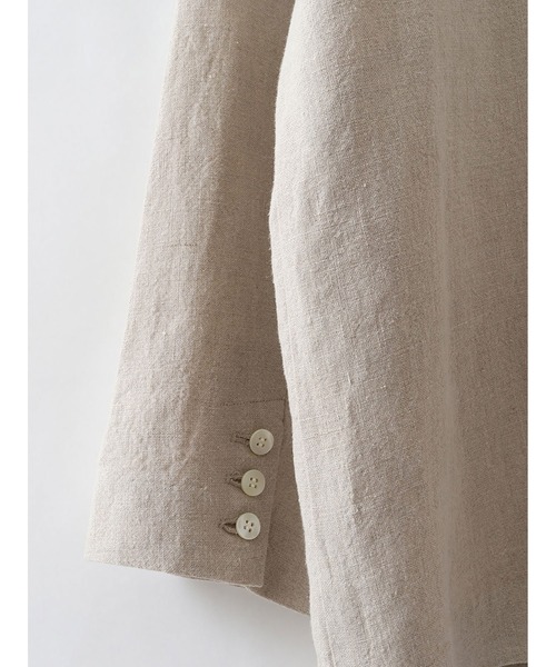 FLAX リネンジャケット　linen フード FLAX リネンジャケット linen フード（レディース 古着 FLAX