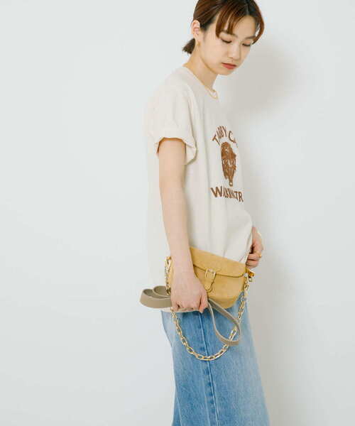 URBAN RESEARCH（アーバンリサーチ）の「レザーフラップショルダーバッグ（ショルダーバッグ・レディース・パープル系その他/ベージュ/ブラック・-）」の21枚目の写真