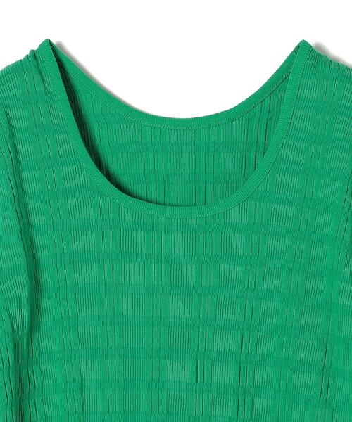 SHIPS(シップス)の「【WEB限定】〈洗濯機可能〉ランダム テレコ 5分袖 プルオーバー(Tシャツ/カットソー・レディース・グリーン/オフホワイト/ブラック・ONE SIZE)」の9枚目の写真