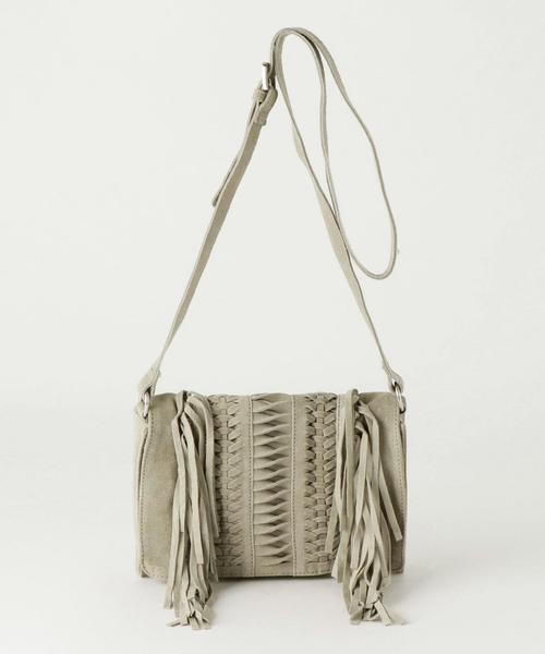 Another Edition(アナザーエディション)の「 フリンジ スクエアショルダー/AEBC FRNG SQSHLD(ショルダーバッグ・レディース・ライトグレー/ベージュ・フリー)」の1枚目の写真