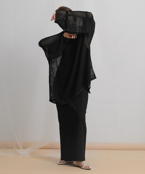 select MOCA（セレクトモカ）の「2WAYルーズかぎ編みカーディガン（カーディガン/ボレロ・レディース・アイボリー/ブラック・FREE）」の4枚目の写真