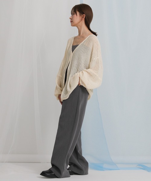 select MOCA（セレクトモカ）の「2WAYルーズかぎ編みカーディガン（カーディガン/ボレロ・レディース・アイボリー/ブラック・FREE）」の3枚目の写真