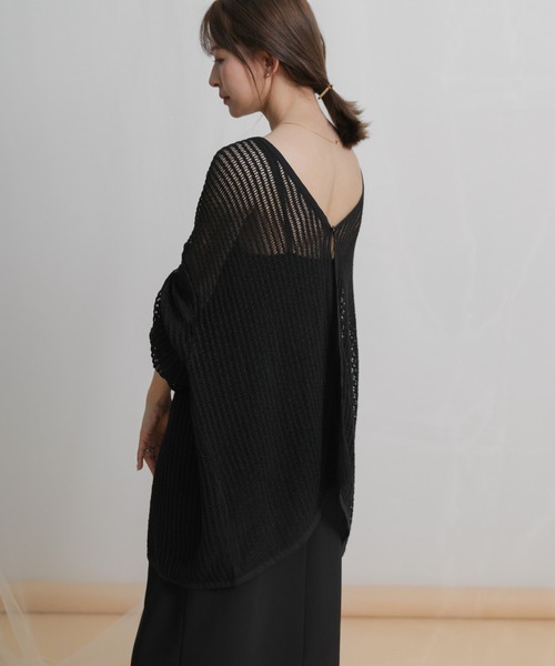 select MOCA（セレクトモカ）の「2WAYルーズかぎ編みカーディガン（カーディガン/ボレロ・レディース・アイボリー/ブラック・FREE）」の18枚目の写真