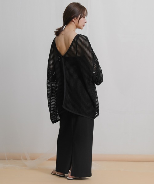 select MOCA（セレクトモカ）の「2WAYルーズかぎ編みカーディガン（カーディガン/ボレロ・レディース・アイボリー/ブラック・FREE）」の19枚目の写真