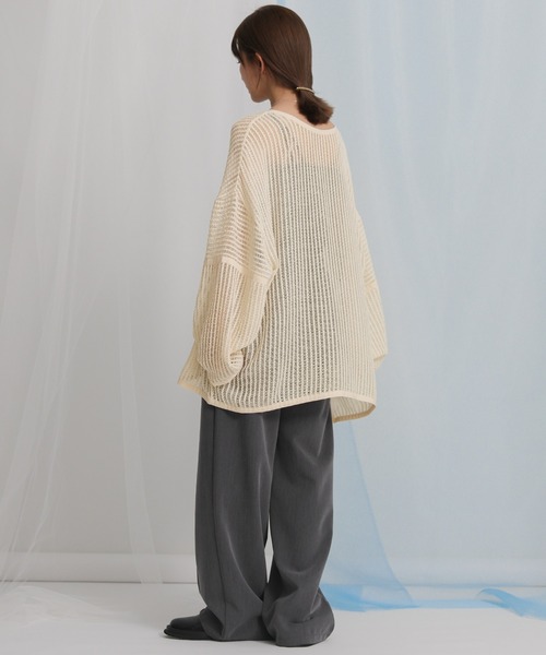 select MOCA（セレクトモカ）の「2WAYルーズかぎ編みカーディガン（カーディガン/ボレロ・レディース・アイボリー/ブラック・FREE）」の7枚目の写真