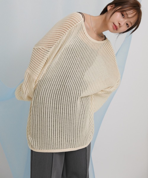 select MOCA（セレクトモカ）の「2WAYルーズかぎ編みカーディガン（カーディガン/ボレロ・レディース・アイボリー/ブラック・FREE）」の13枚目の写真