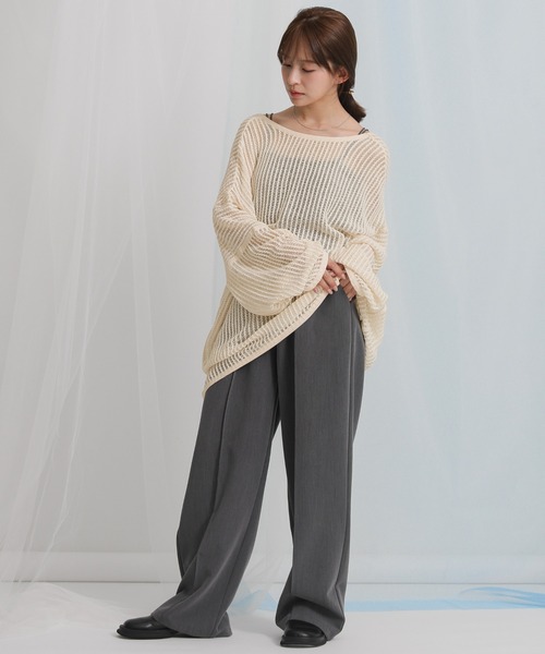 select MOCA（セレクトモカ）の「2WAYルーズかぎ編みカーディガン（カーディガン/ボレロ・レディース・アイボリー/ブラック・FREE）」の12枚目の写真