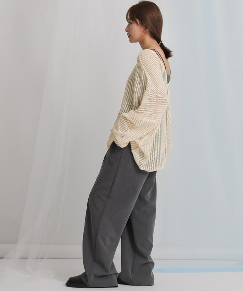 select MOCA（セレクトモカ）の「2WAYルーズかぎ編みカーディガン（カーディガン/ボレロ・レディース・アイボリー/ブラック・FREE）」の16枚目の写真
